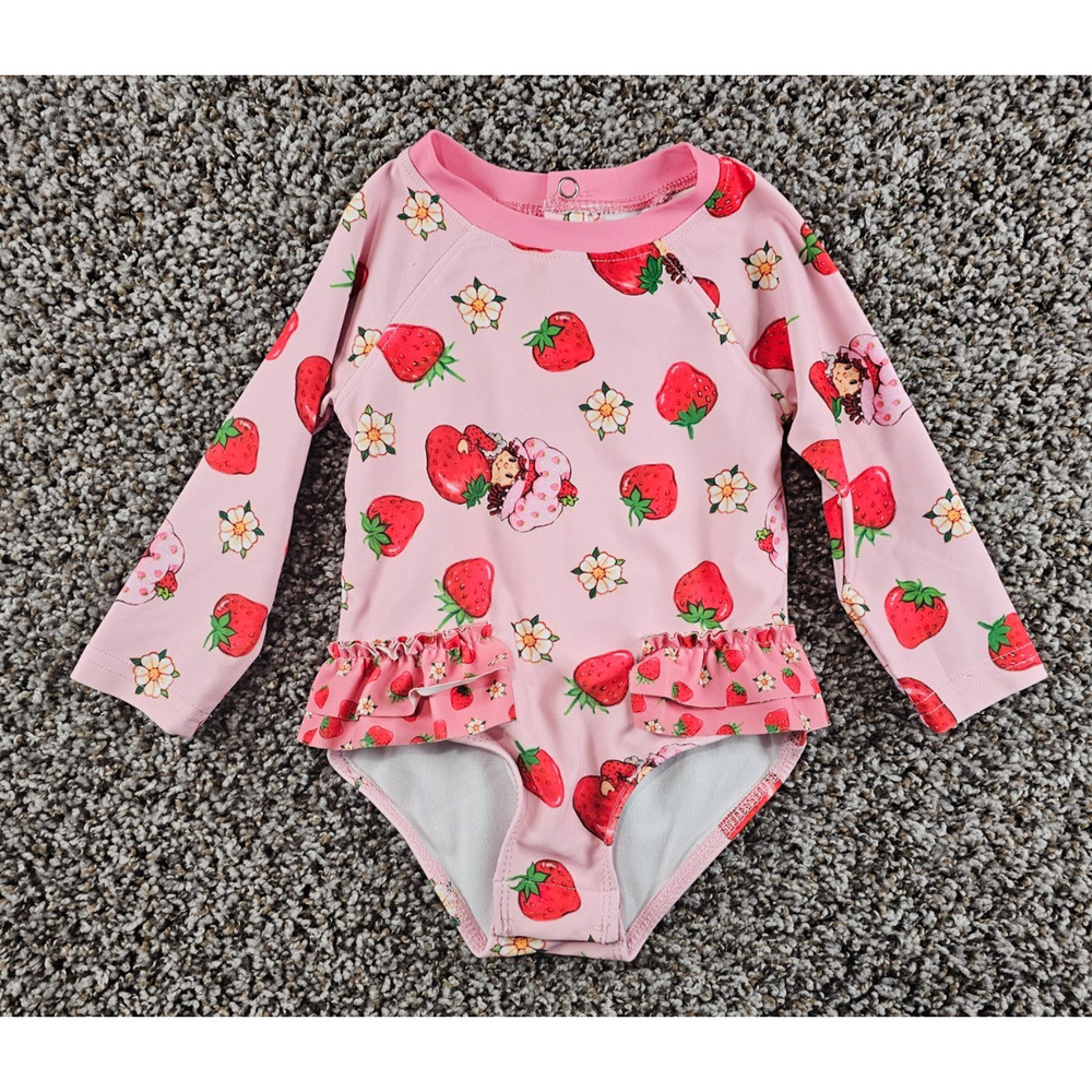 World of Strawberry Shortcake Baby Girls Sz 12M One Piece Swimsuit Pink